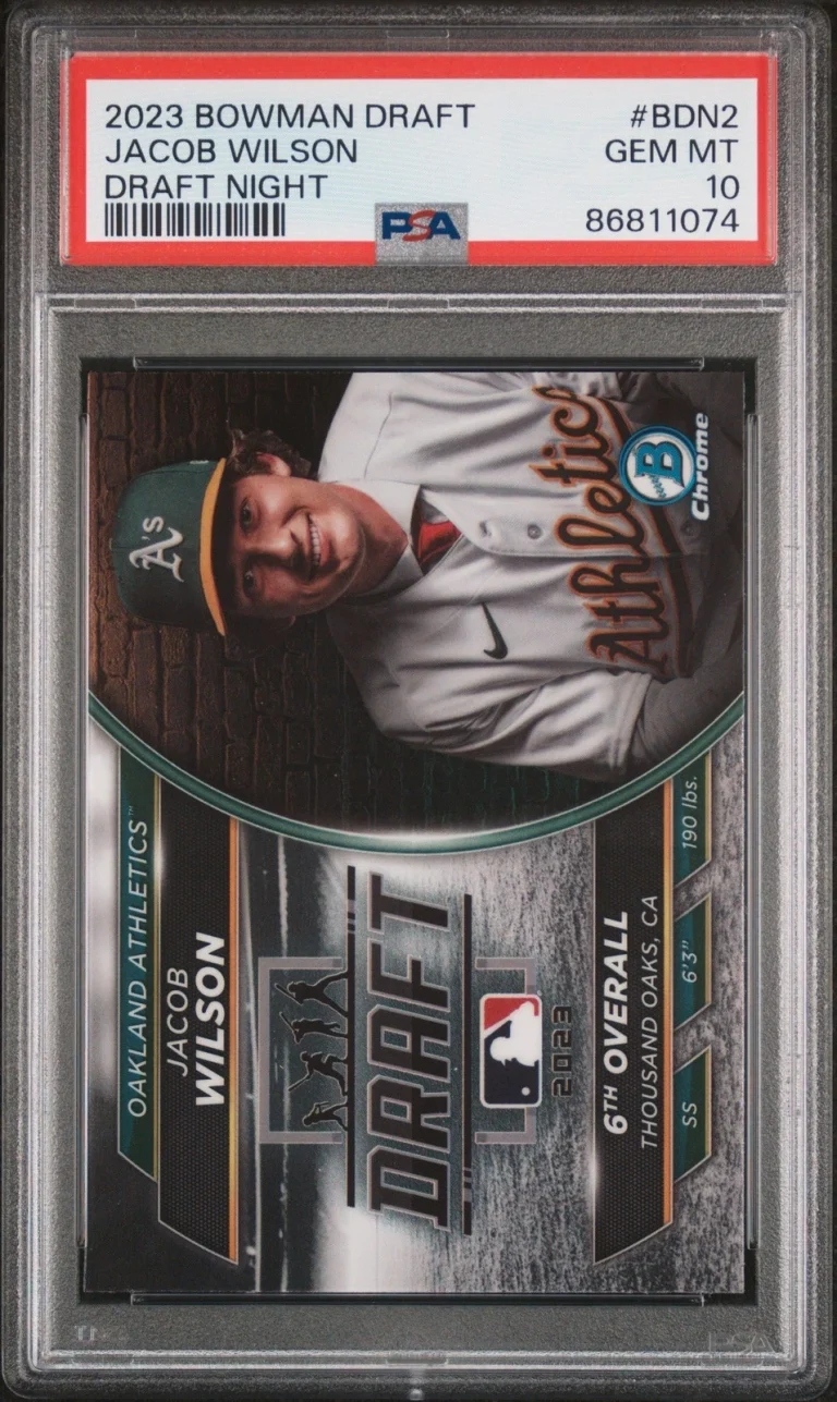 Graded 2023 Bowman Draft Jacob Wilson #BDN2 Draft Night RC Card PSA 10