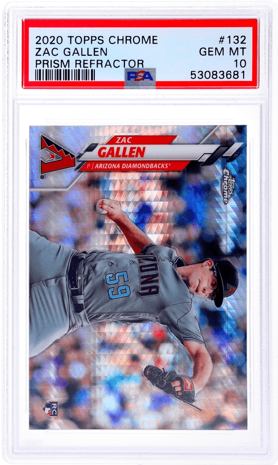 Graded 2020 Topps Chrome Zac Gallen #132 Prism Refractor RC Card PSA 10