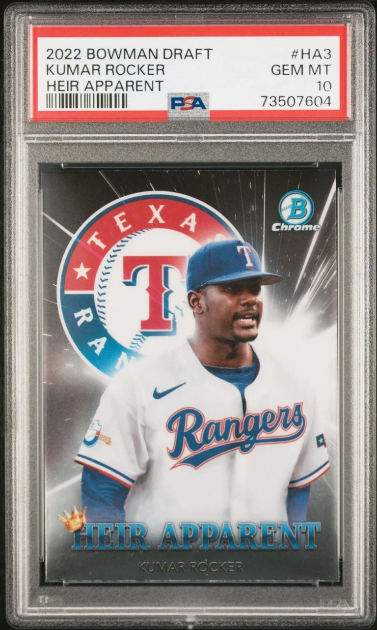 Graded 2022 Bowman Draft Kumar Rocker #HA3 Heir Apparent RC Card PSA 10