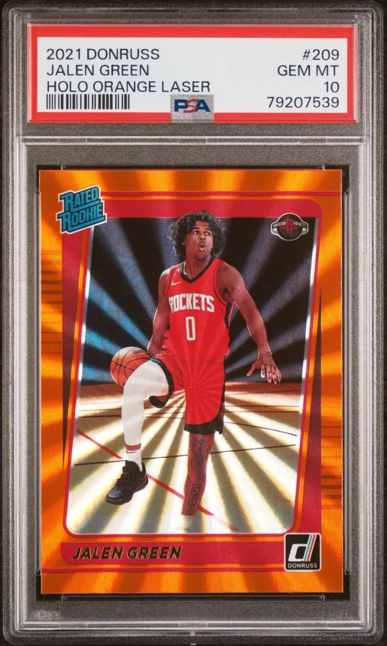Graded 2021 Donruss Jalen Green #209 Holo Orange Laser RC Card PSA 10