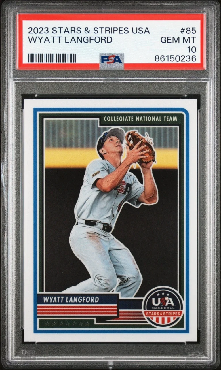 Graded 2023 Panini Stars & Stripes USA Wyatt Langford #85 Card PSA 10