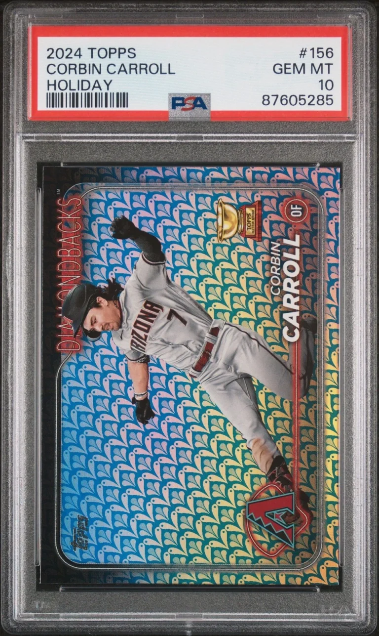Graded 2024 Topps Corbin Carroll #156 Holiday Gold Cup Card PSA 10 Gem