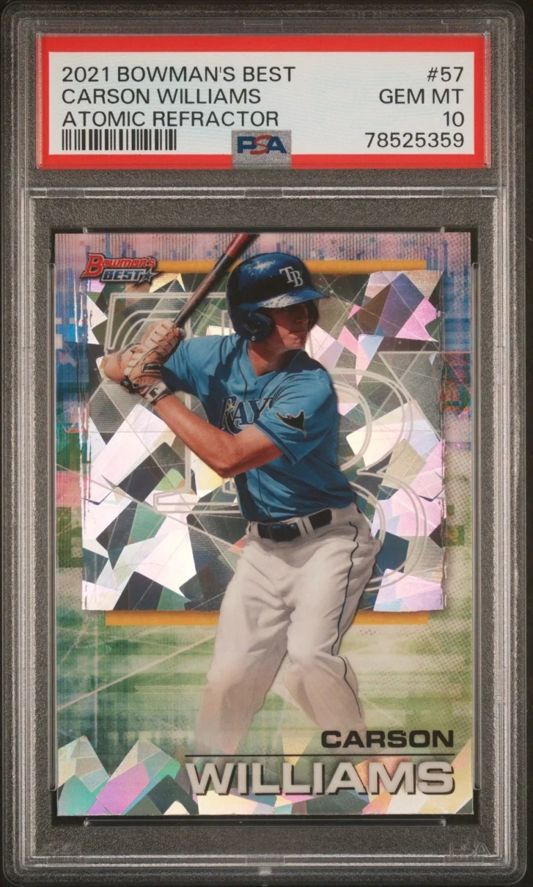 Graded 2021 Bowmans Best Carson Williams #Atomic REF RC Card PSA 10 Gem