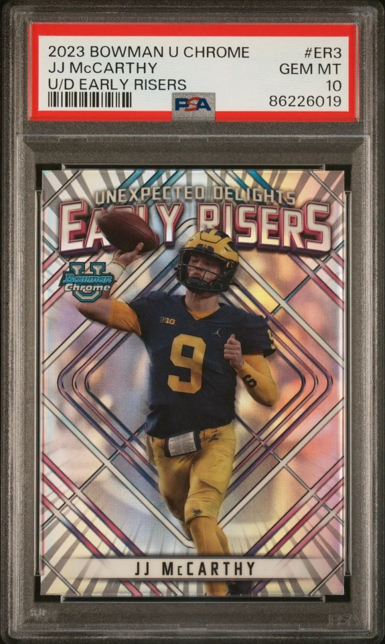 Graded 2023 Bowman U CHR JJ McCarthy #ER3 U/D Early Risers Card PSA 10