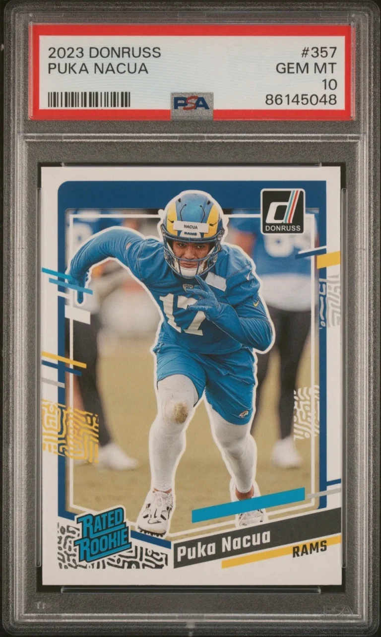 Graded 2023 Panini Donruss Rated Rookie Puka Nacua #357 RC Card PSA 10