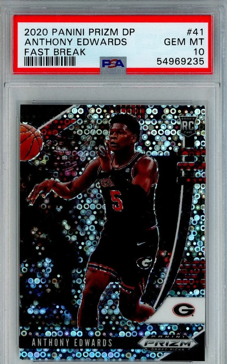 Graded 2020 Prizm DP Anthony Edwards #41 Fast Break RC Card PSA 10