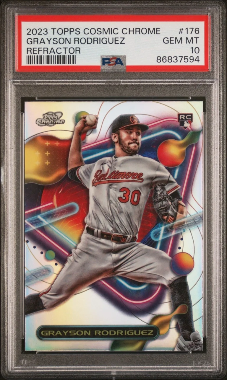 Graded 2023 Topps Cosmic CHR Grayson Rodriguez #176 REF RC Card PSA 10