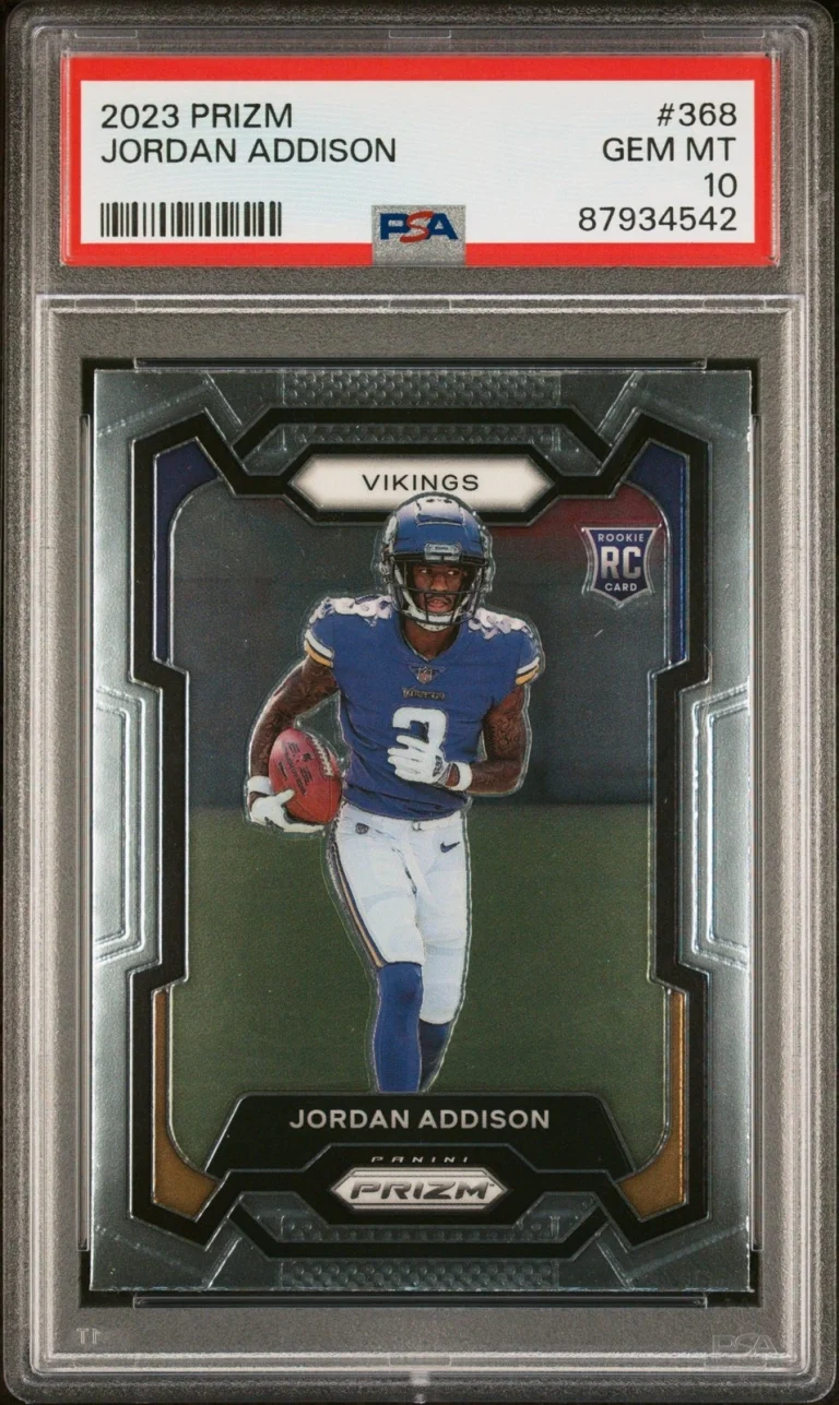 Graded 2023 Panini Prizm Jordan Addison #368 Rookie RC Card PSA 10 Gem