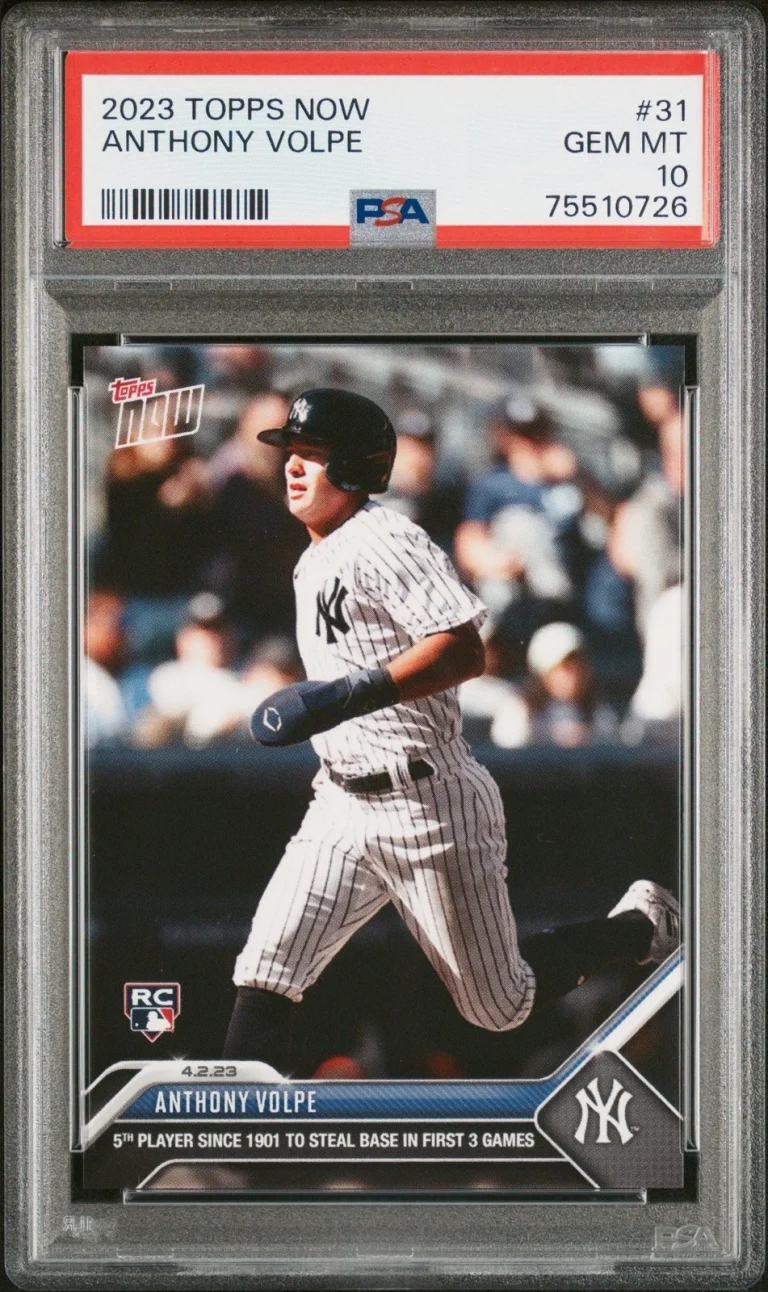 Graded 2023 Topps Now Anthony Volpe #31 Rookie RC Card PSA 10 Gem Mint