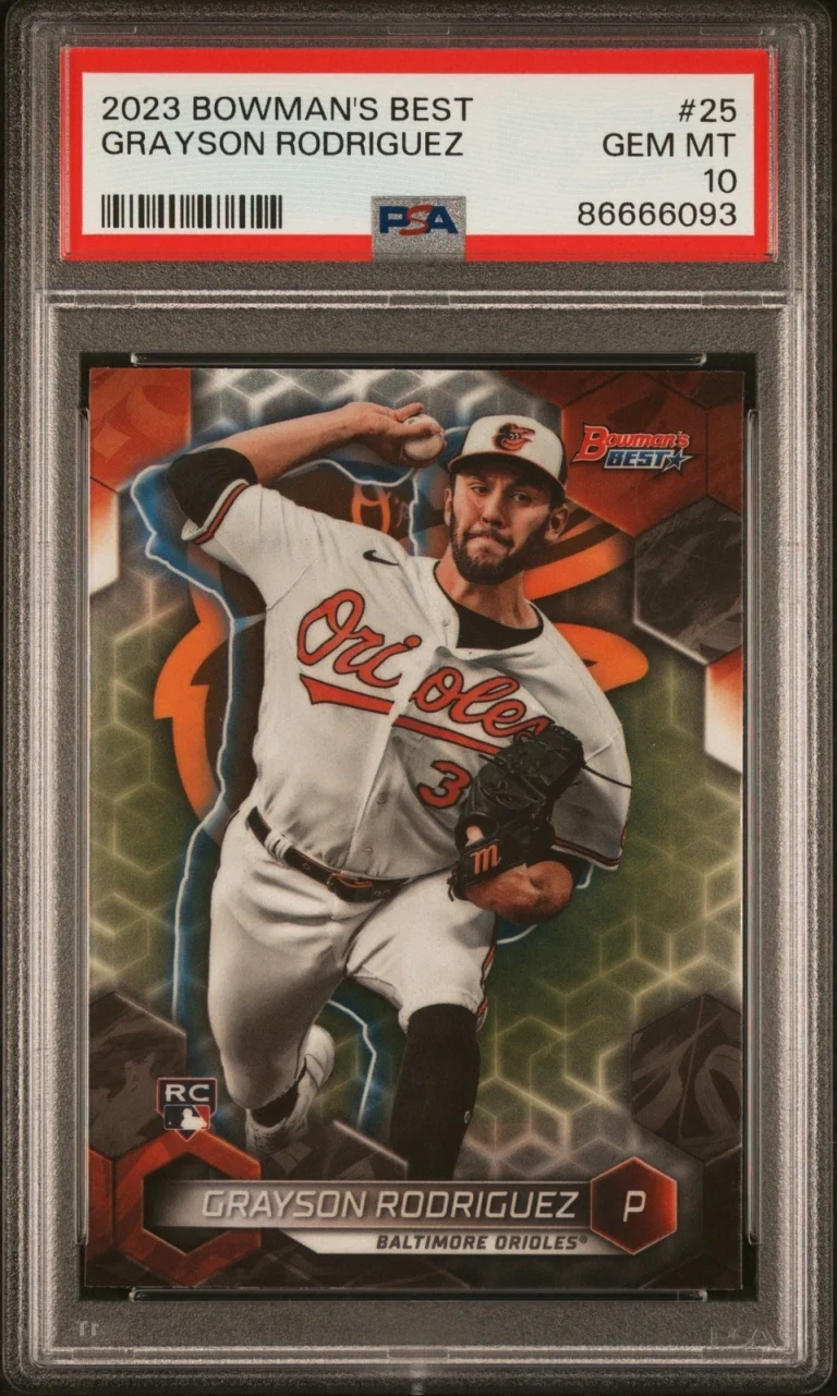 Graded 2023 Topps Bowmans Best Grayson Rodriguez #25 Rookie Card PSA 10