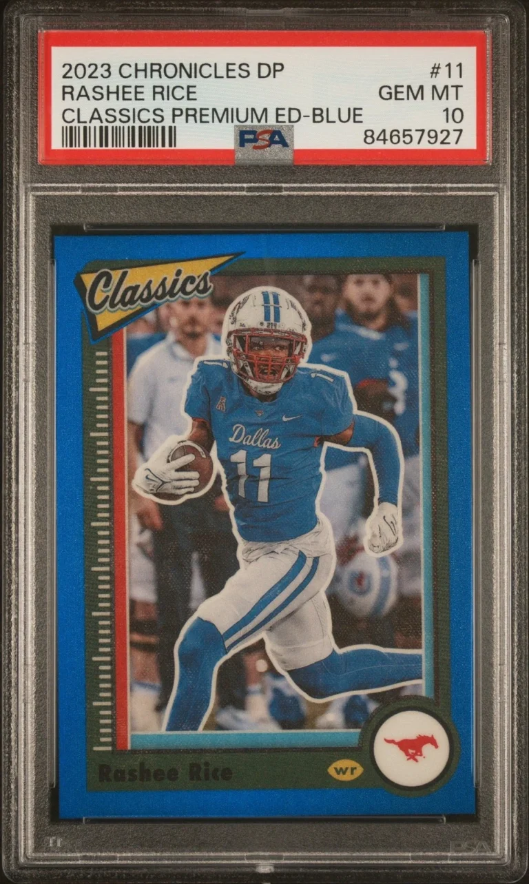 Graded 2023 Chronicles Rashee Rice 11 Classics Prem Ed Blue /99 Card PSA10