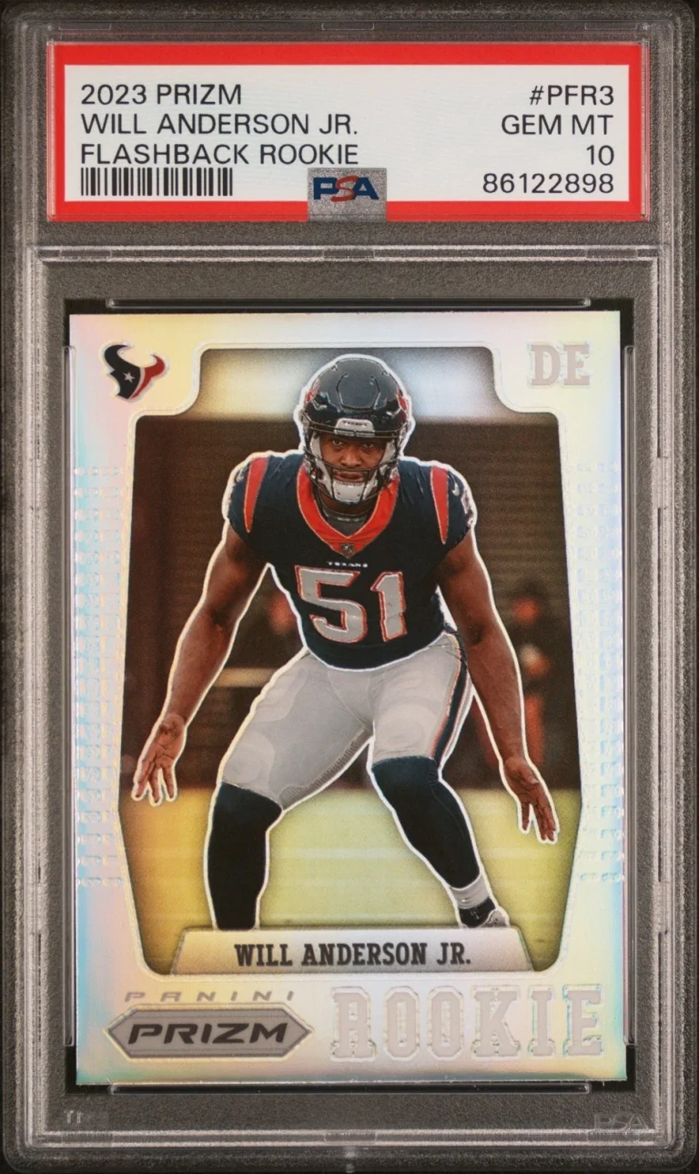 Graded 2023 Panini Prizm Will Anderson #PFR3 Flashback RC Card PSA 10