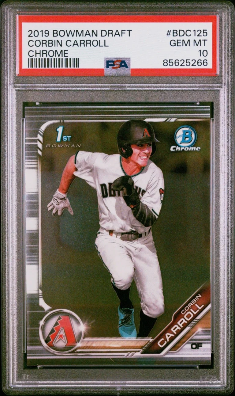 Graded 2019 Bowman Draft Corbin Carroll #BDC125 Chrome RC Card PSA 10