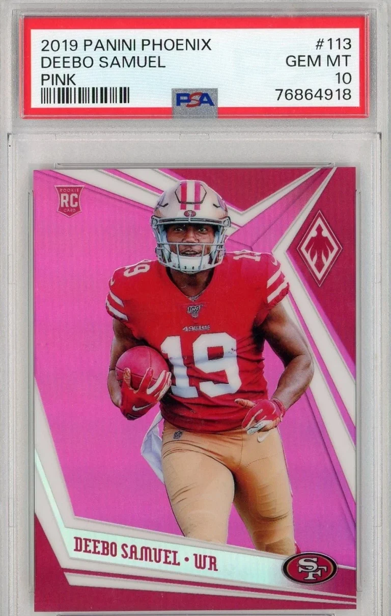 Graded 2019 Panini Phoenix Deebo Samuel #113 Pink Rookie RC Card PSA 10