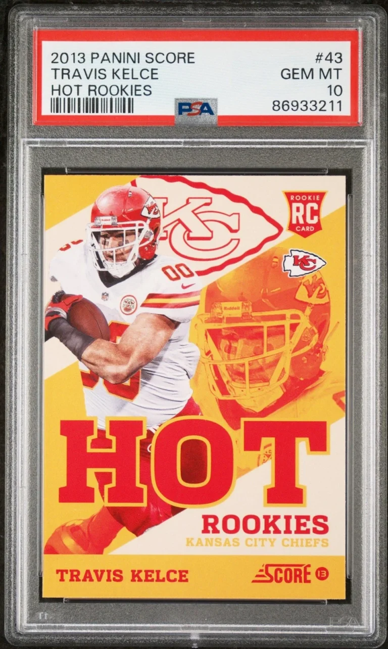 Graded 2013 Panini Score Travis Kelce #43 Hot Rookies RC Card PSA 10