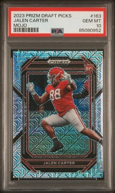 Graded 2023 Panini Draft Picks Jalen Carter #163 Mojo RC Card PSA 10