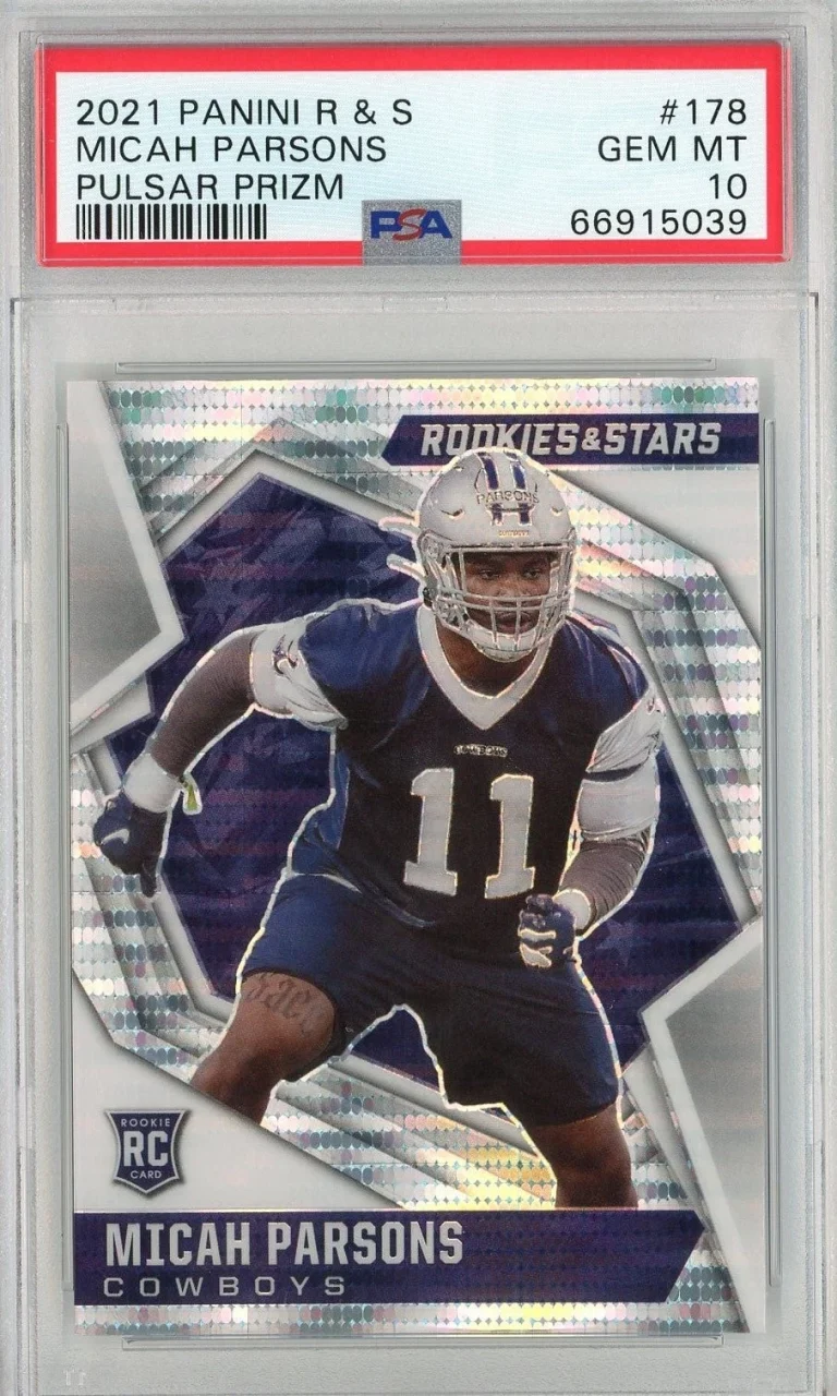 Graded 2021 Rookies & Stars Micah Parsons #178 Pulsar Prizm Card PSA 10