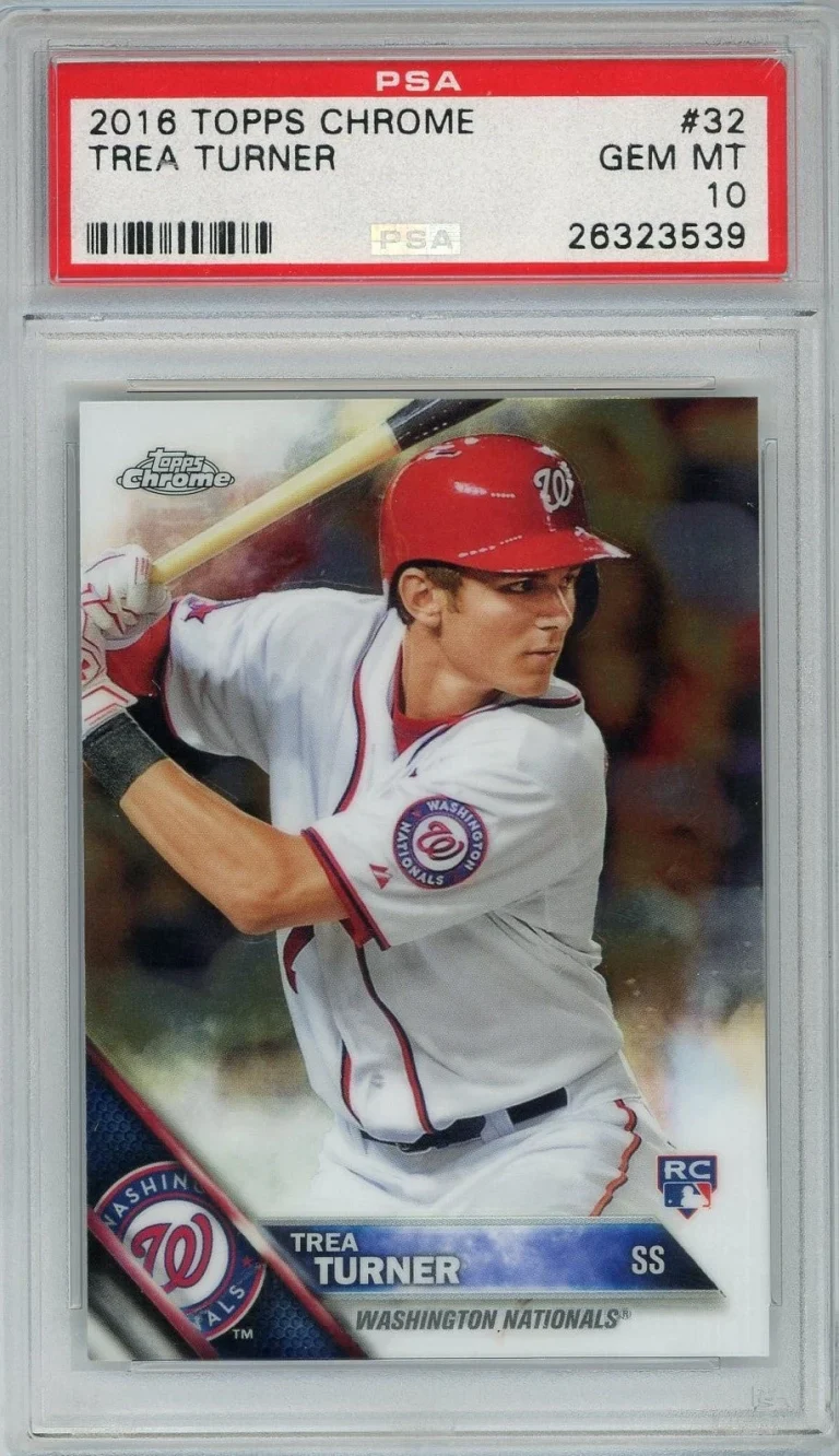 Graded 2016 Topps Chrome Trea Turner #32 Rookie RC Card PSA 10 Gem Mint