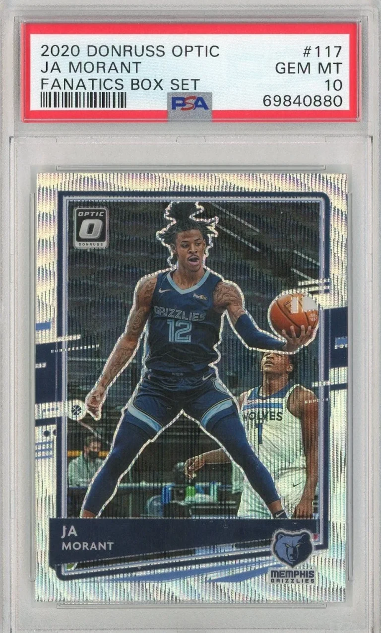 Graded 2020 Donruss Optic Ja Morant #117 Fanatics Box Set Card PSA 10