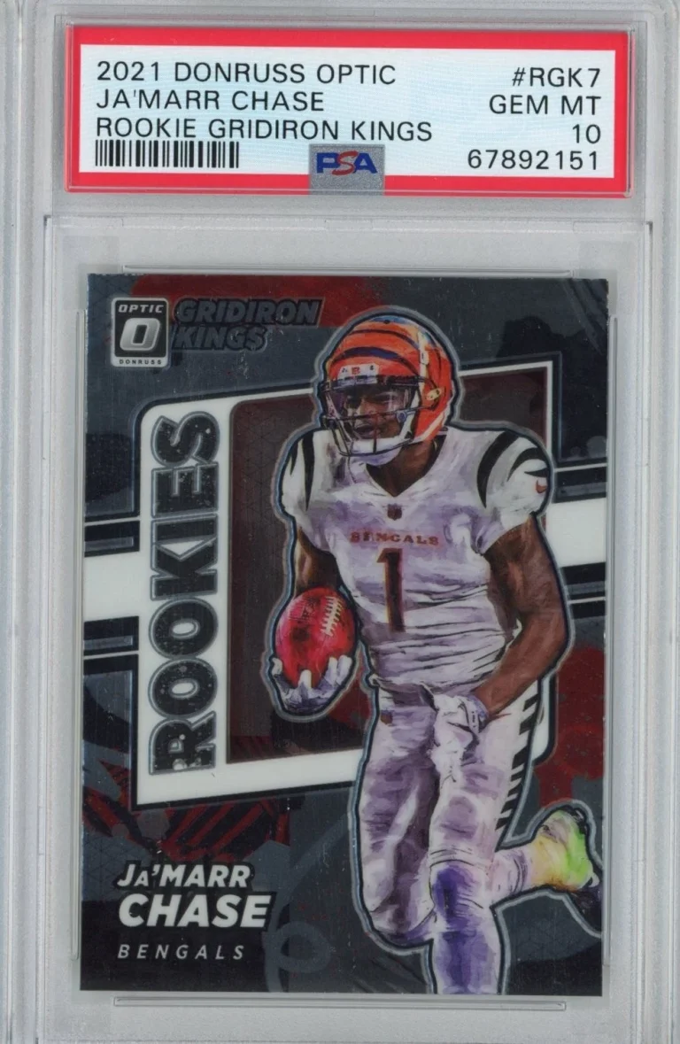 Graded 2021 Donruss Optic Ja'Marr Chase #RGK7 Gridiron Kings RC Card PSA 10