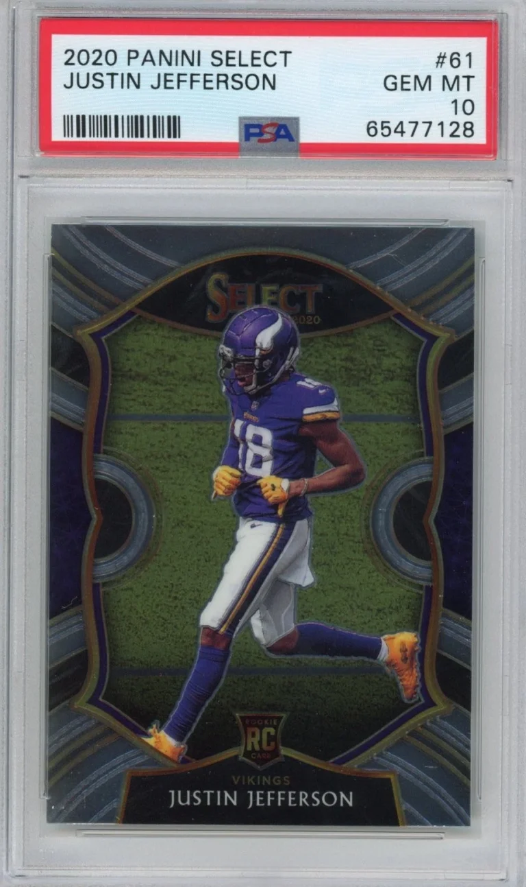 Graded 2020 Panini Select Justin Jefferson #61 Rookie RC Card PSA 10 Ge