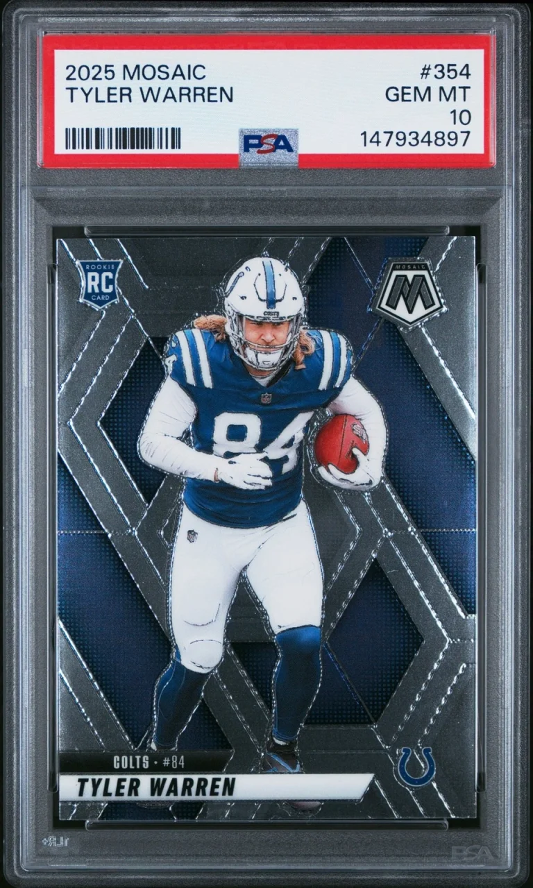 Graded 2025 Panini Mosaic Tyler Warren #354 Rookie RC Football Card PSA 10