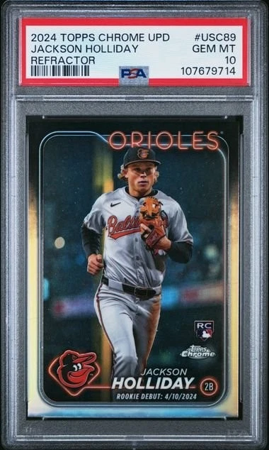 Graded 2024 Topps Chrome Update Jackson Holliday #USC89 REF RC Card PSA 10
