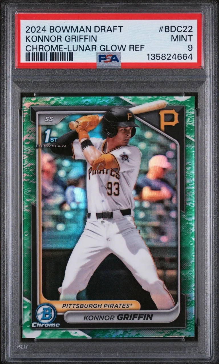 Graded 2024 Bowman Draft Konnor Griffin #BDC22 Chrome Lunar RC Card PSA 9