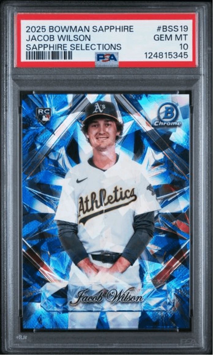 Graded 2025 Bowman Sapphire Jacob Wilson #BSS19 Selections Card PSA 10