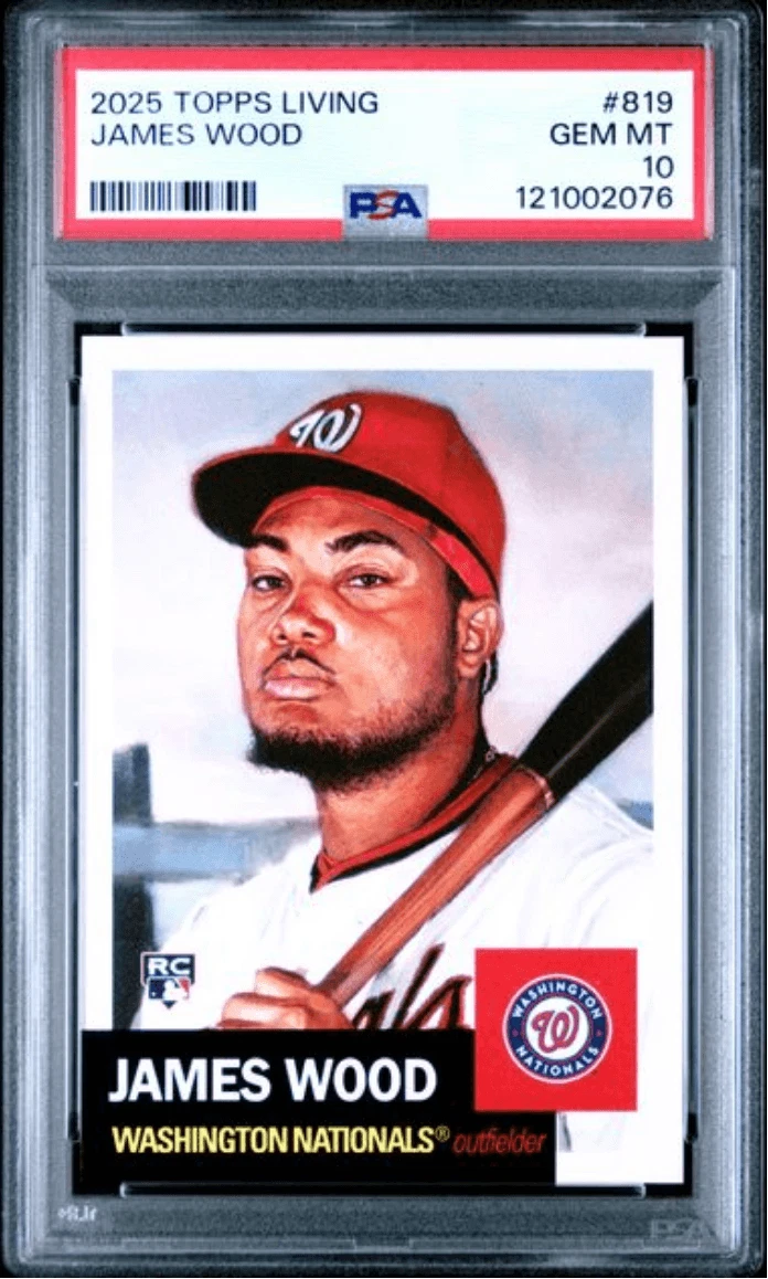 Graded 2025 Topps Living James Wood #819 Rookie RC Card PSA 10 Gem Mint
