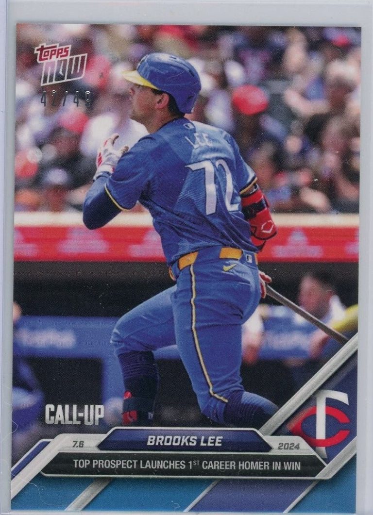 2024 Topps Now Brooks Lee #390 Blue #/49 Minnesota Twins Rookie RC Card