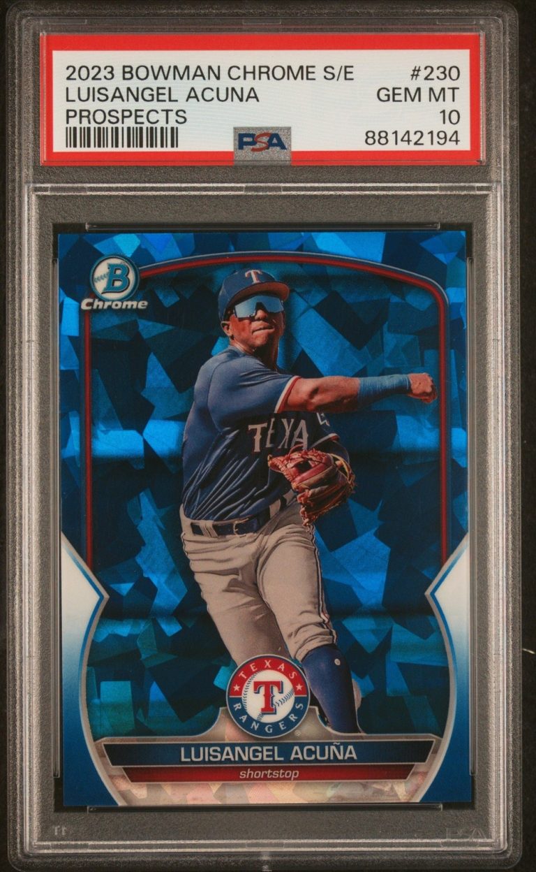 Graded 2023 Bowman Chrome S/E Luisangel Acuna #230 Pros RC Card PSA 10