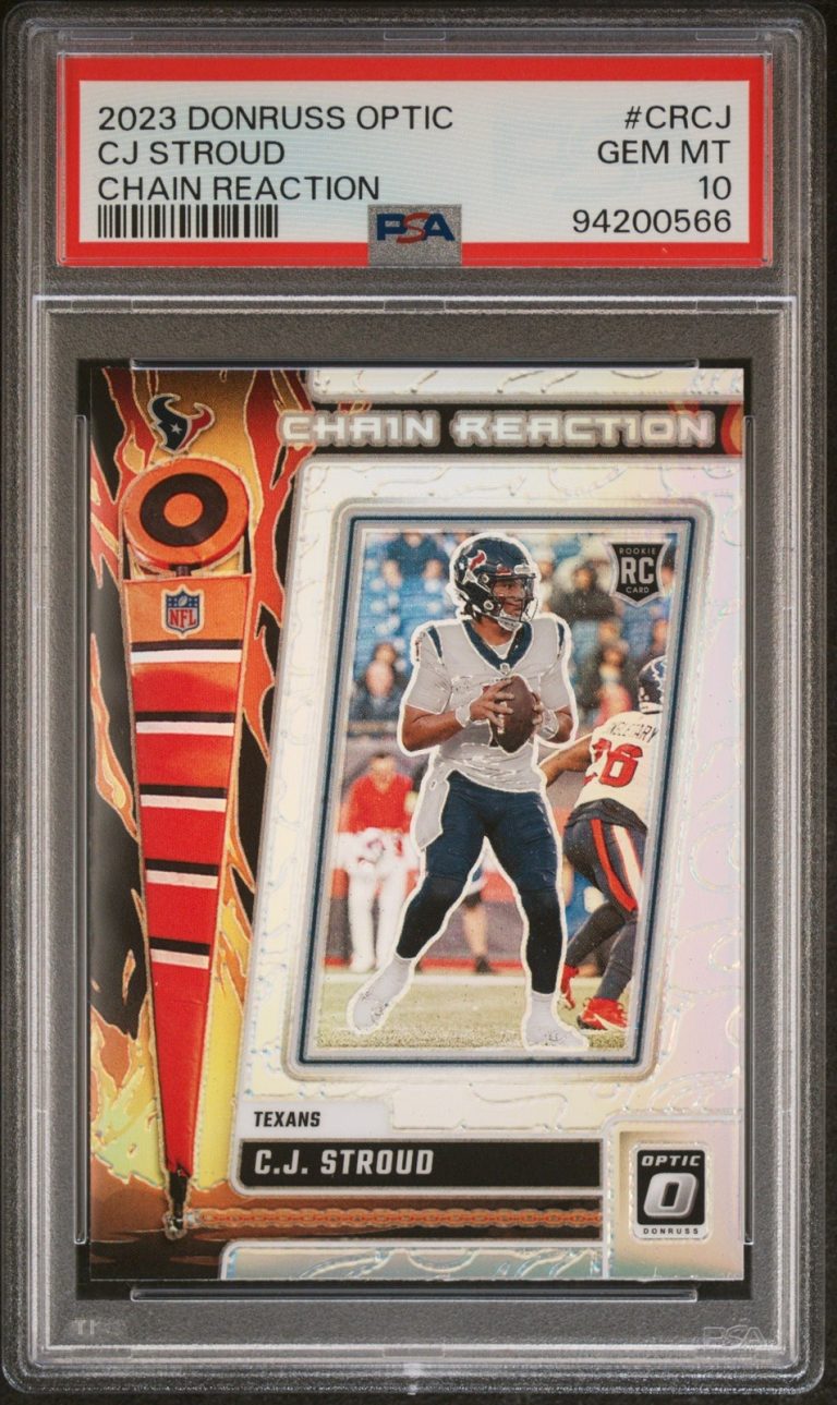 Graded 2023 Donruss Optic CJ Stroud #CRCJ Chain Reaction RC Card PSA 10