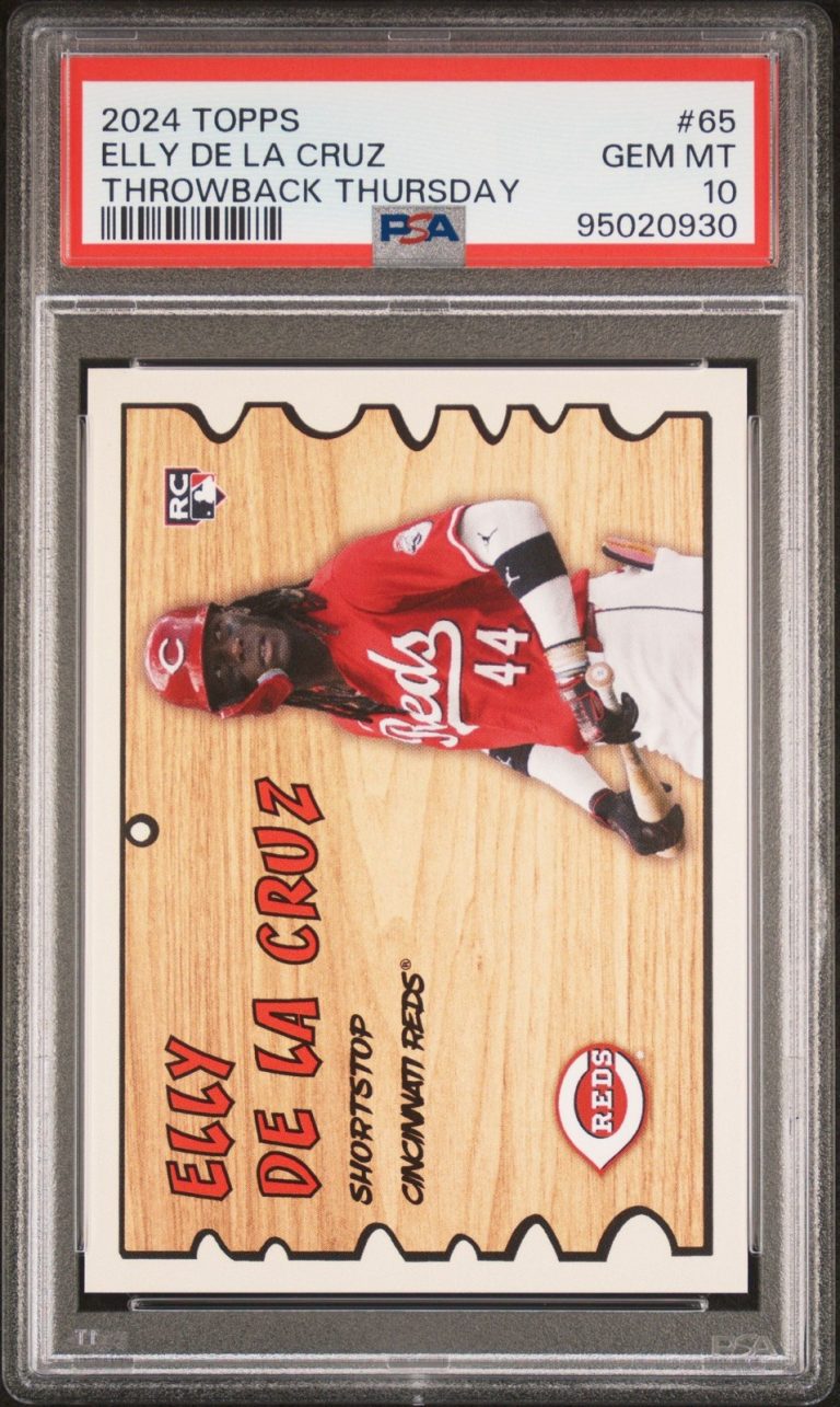 Graded 2024 Topps Elly De La Cruz #65 Throwback Thursday RC Card PSA 10