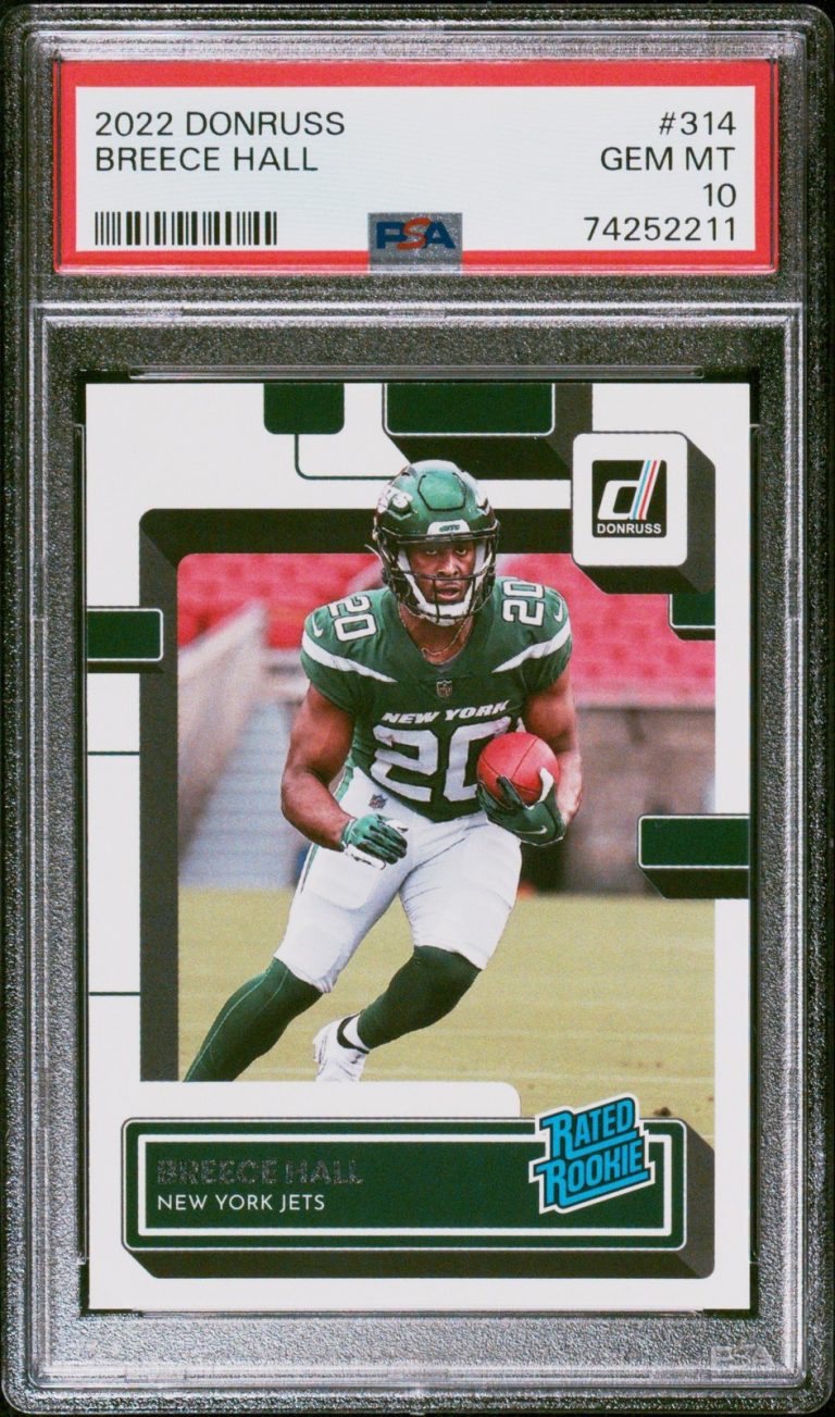 Graded 2022 Panini Donruss Breece Hall #314 Rookie RC Card PSA 10 Gem