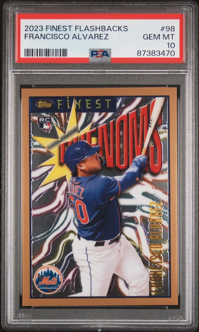 Graded 2023 Topps Finest Flashbacks Francisco Alvarez #98 Card PSA 10