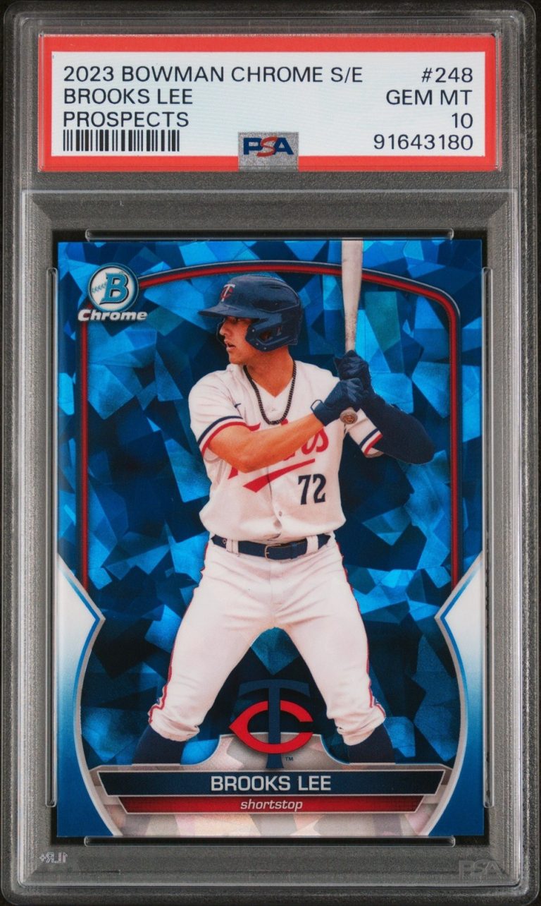 Graded 2023 Topps Bowman Chrome S/E Brooks Lee #248 Chrome Card PSA 10