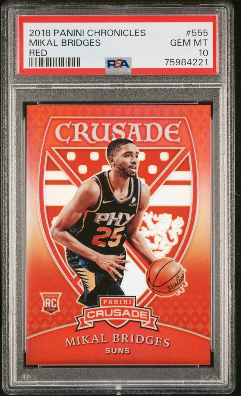 Graded 2018 Chronicles Mikal Bridges #555 Red #/149 RC Card PSA 10