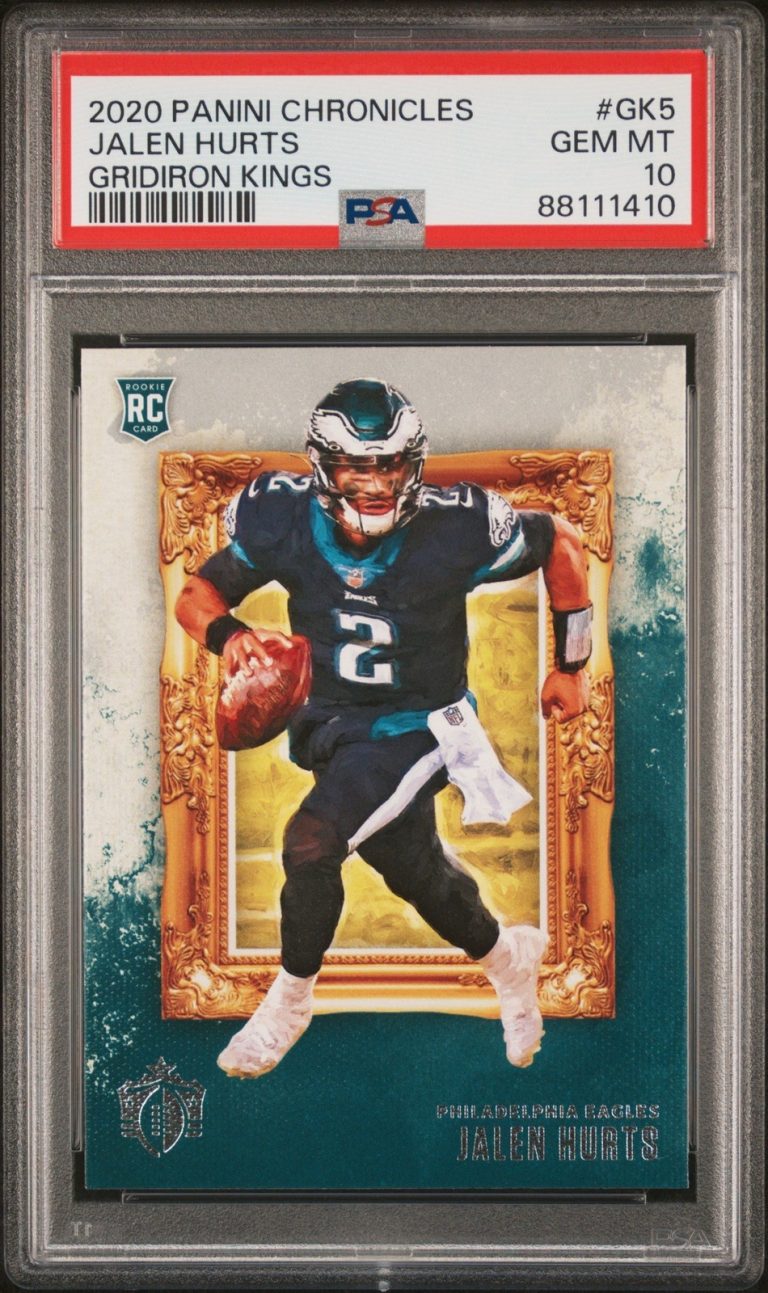 Graded 2020 Chronicles Jalen Hurts #GK5 Gridiron Kings RC Card PSA 10