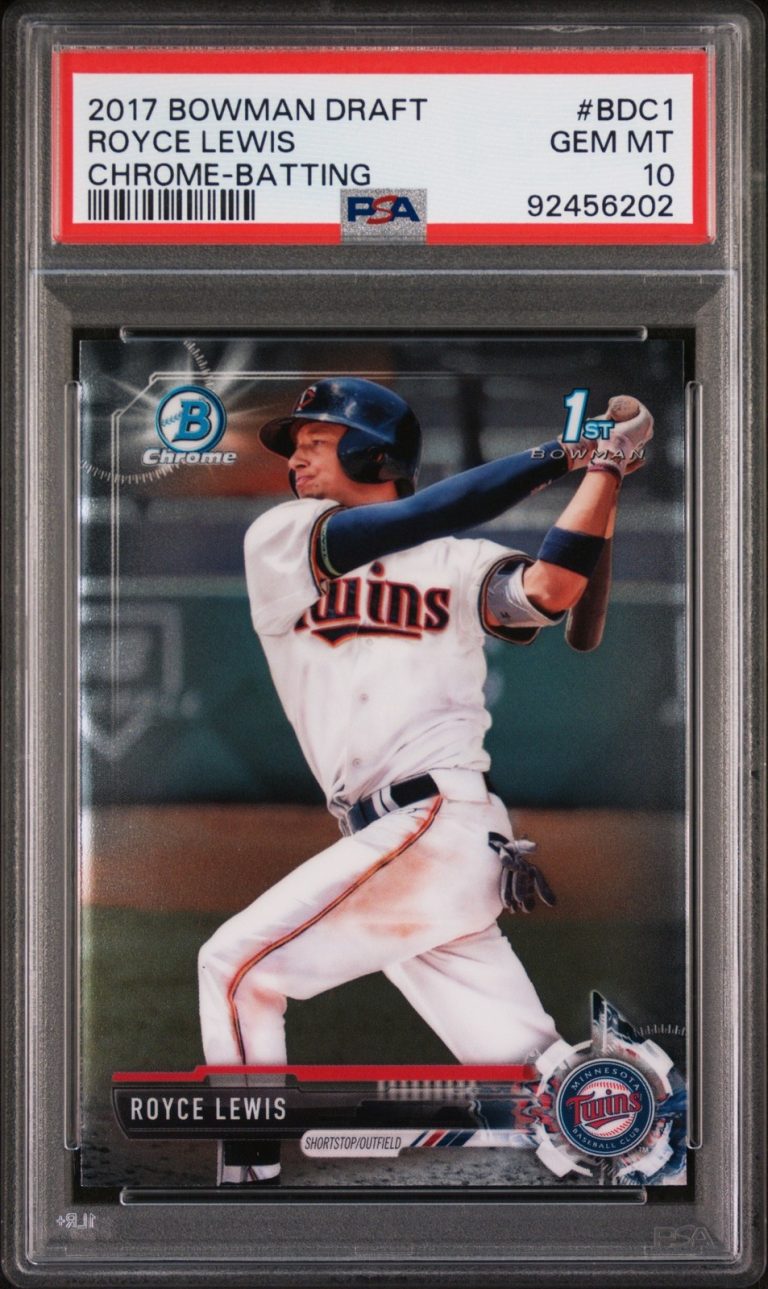 Graded 2017 Bowman Draft Royce Lewis #BDC1 Chrome Batting Card PSA 10