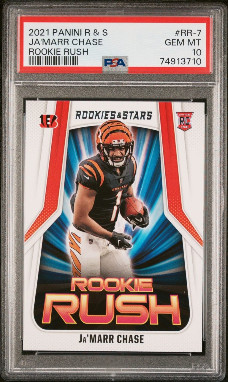 Graded 2021 Panini R&S Ja'Marr Chase #RR7 Rookie Rush Card PSA 10 Gem