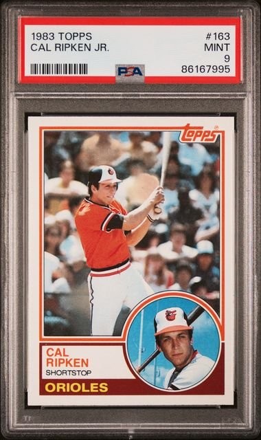 Graded 1983 Topps Cal Ripken Jr. #163 2nd Year Baseball Card PSA 9 Mint