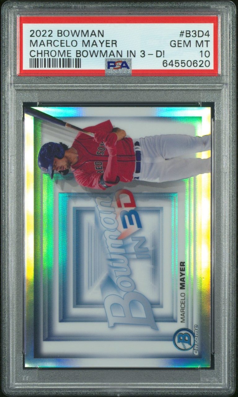 Graded 2022 Bowman Marcelo Mayer #B3D4 Chrome Bowman 3D! RC Card PSA 10