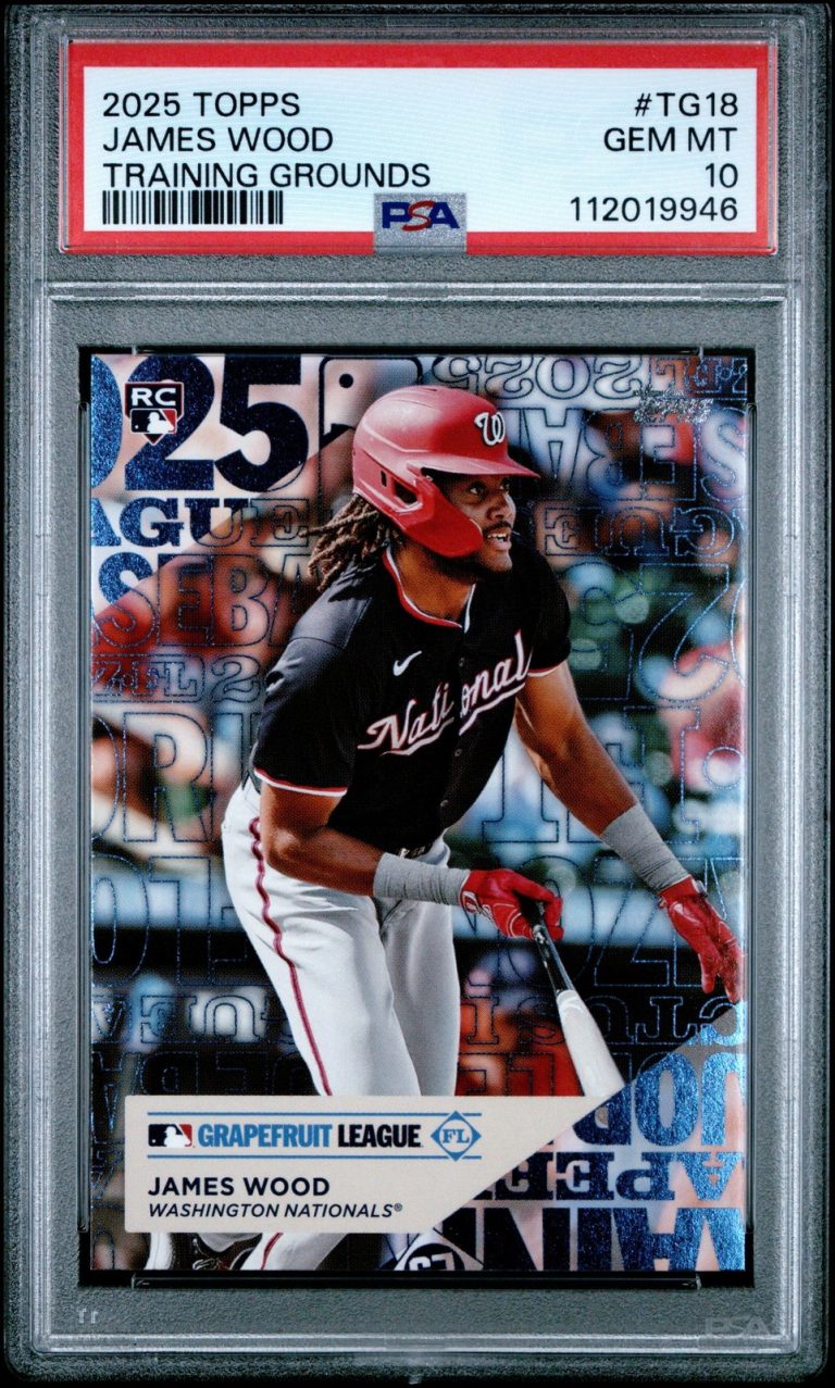 Graded 2025 Topps James Wood #TG18 Training Grounds Rookie Card PSA 10 Mint