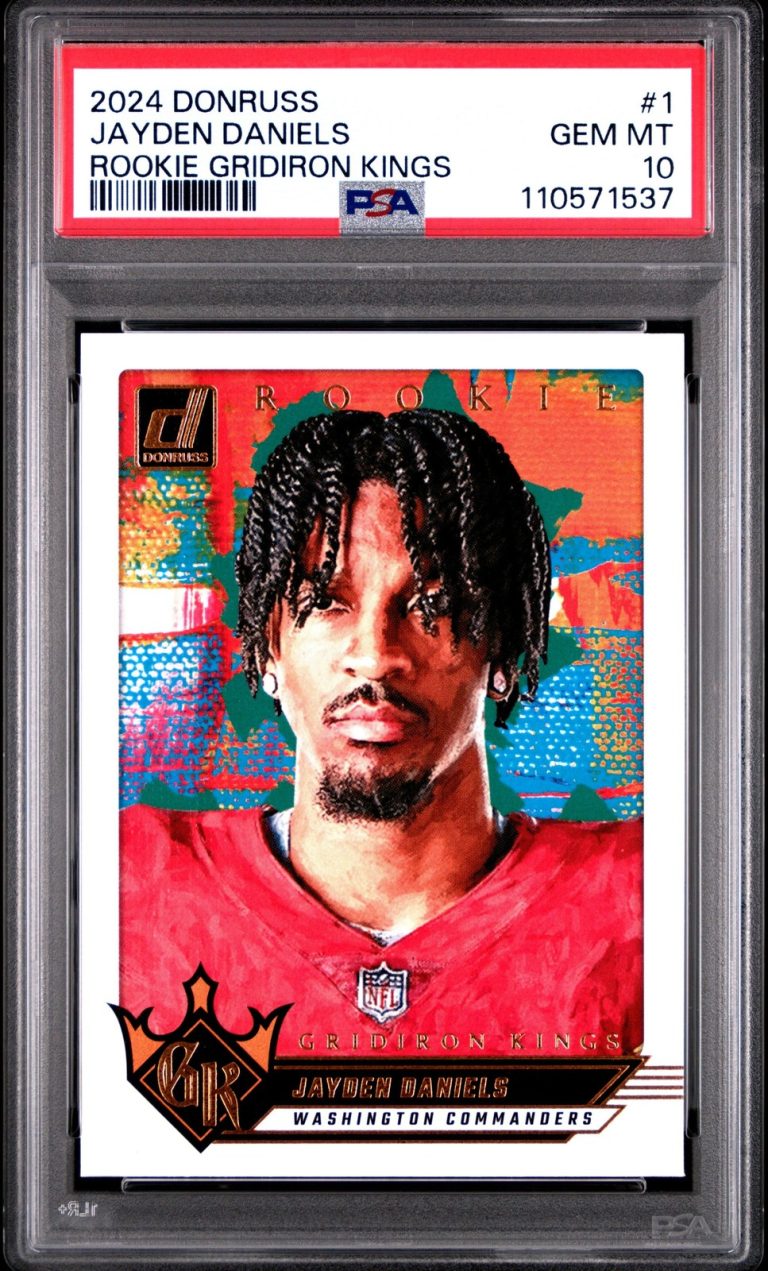 Graded 2024 Donruss Jayden Daniels #1 Rookie Gridiron Kings Card PSA 10