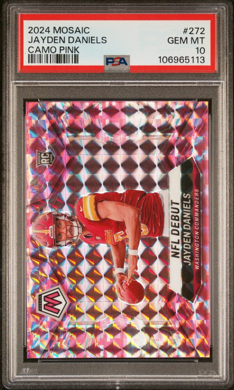 Graded 2024 Panini Mosaic Jayden Daniels #272 Camo Pink Rookie RC Card