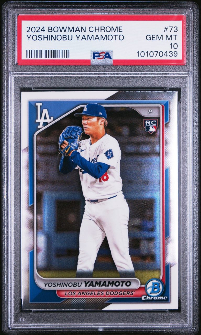 Graded 2024 Topps Bowman Chrome Yoshinobu Yamamoto #73 RC Card PSA 10