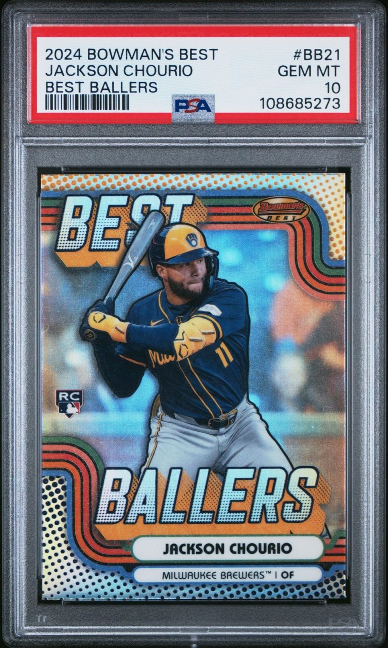 Graded 2024 Bowmans Best Jackson Chourio #BB21 Best Ballers Card PSA 10