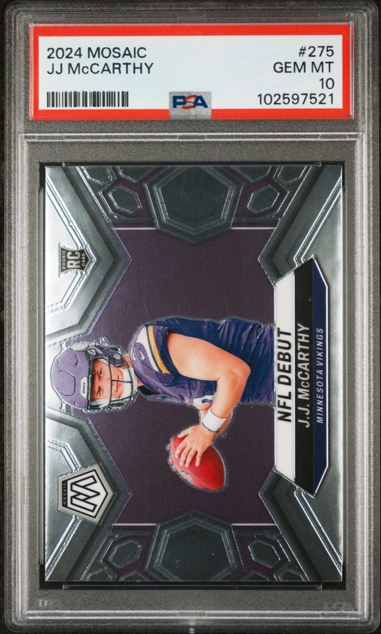 Graded 2024 Panini Mosaic JJ McCarthy #275 Rookie RC Card PSA 10 Gem Mint
