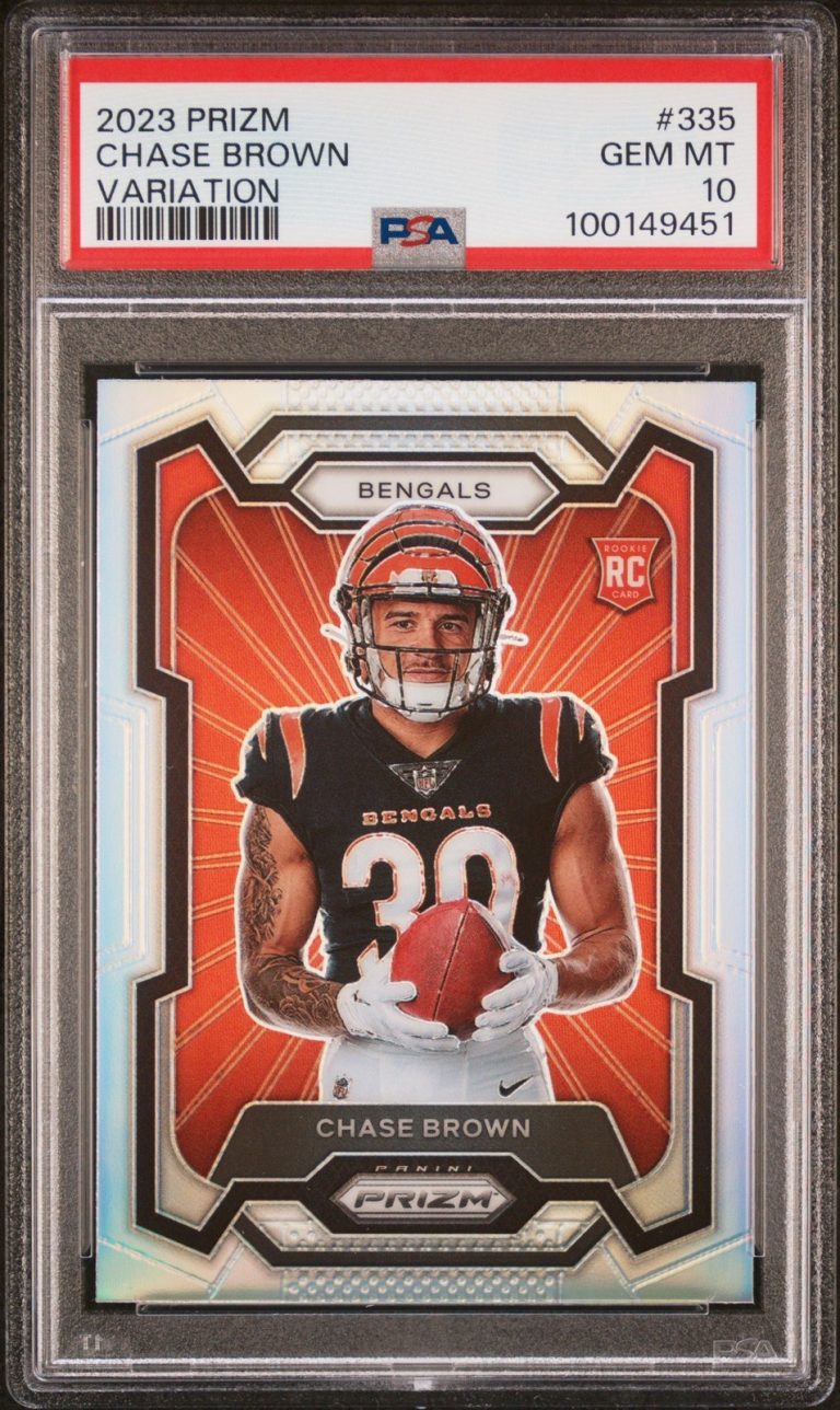 Graded 2023 Panini Prizm Chase Brown #335 Variation Rookie Card PSA 10